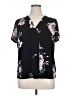 Dana Buchman Floral Black Short Sleeve Blouse Size XL - photo 1