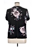 Dana Buchman Floral Black Short Sleeve Blouse Size XL - photo 2