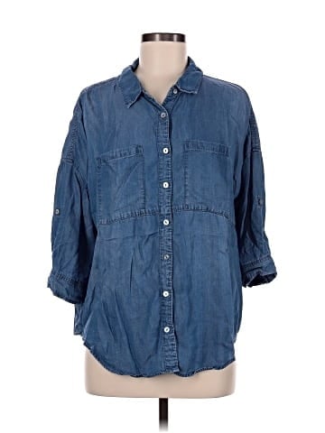 Chambrai 3/4 Sleeve Button-Down Shirt (view 1)