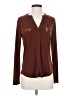 INC International Concepts Brown Long Sleeve Blouse Size S - photo 1