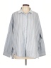 Aerie Stripes Silver 3/4 Sleeve Button-Down Shirt Size L - photo 1