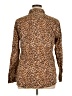 J. McLaughlin 100% Cotton Animal Print Brown Long Sleeve Button-Down Shirt Size XL - photo 2