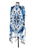 Moss Rose 100% Viscose Blue Poncho One size - photo 2