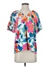 Entro Floral Blue Short Sleeve Blouse Size S - photo 1