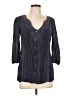 Wet Seal 100% Polyester Gray 3/4 Sleeve Blouse Size L - photo 1