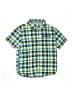 Gymboree 100% Cotton Plaid Green Short Sleeve Button-Down Shirt Size 10 - photo 1