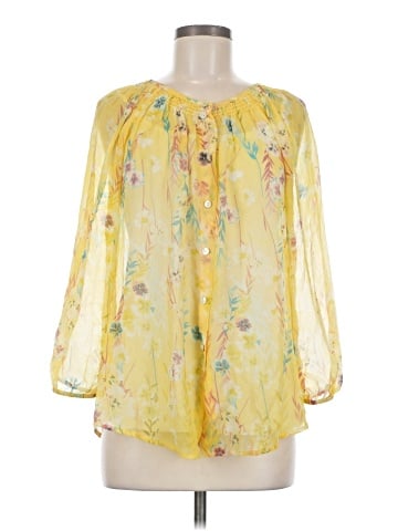 Sundance 3/4 Sleeve Silk Top (view 1)