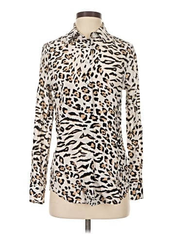 Equipment Long Sleeve Silk Top (view 1)