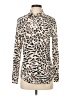 Equipment 100% Silk Animal Print Ivory Long Sleeve Silk Top Size XS - photo 1
