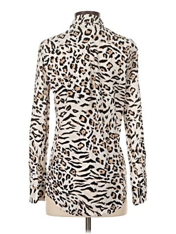 Equipment Long Sleeve Silk Top (view 2)