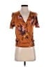 Tiny Orange Brown Short Sleeve Blouse Size XS - photo 1
