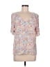 Ann Taylor LOFT 100% Rayon Floral White Short Sleeve Blouse Size M - photo 1