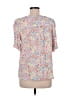 Ann Taylor LOFT 100% Rayon Floral White Short Sleeve Blouse Size M - photo 2