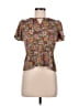 Monteau Floral Brown Short Sleeve Blouse Size M - photo 1