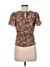 Monteau Floral Brown Short Sleeve Blouse Size M - photo 2