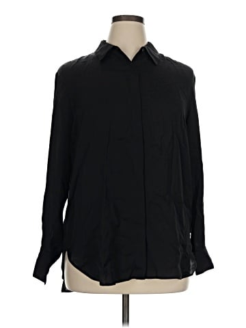 Theory Long Sleeve Silk Top (view 1)