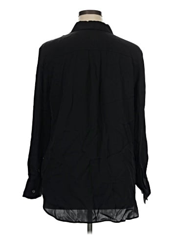 Theory Long Sleeve Silk Top (view 2)