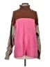 Free People Color Block Pink Turtleneck Sweater Size S - photo 1