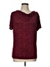 Jaclyn Smith Chevron-herringbone Burgundy Short Sleeve Turtleneck Size L - photo 1