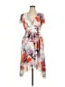 DKNY 100% Polyester Print Gray White Cocktail Dress Size 14 - photo 1