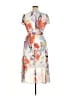 DKNY 100% Polyester Print Gray White Cocktail Dress Size 14 - photo 2