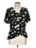 Ann Taylor LOFT 100% Rayon Black Short Sleeve Blouse Size 10 - photo 1