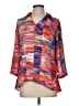 Investments 100% Polyester Color Block Orange 3/4 Sleeve Blouse Size M - photo 1