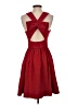 Hitherto 100% Polyester Solid Red Cocktail Dress Size 2 - photo 2