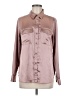 Alfani Color Block Brown Long Sleeve Blouse Size M - photo 1