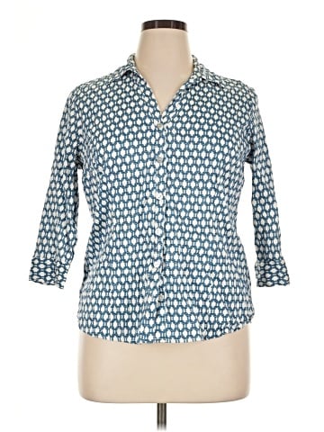 212 Collection 3/4 Sleeve Button-Down Shirt (view 1)