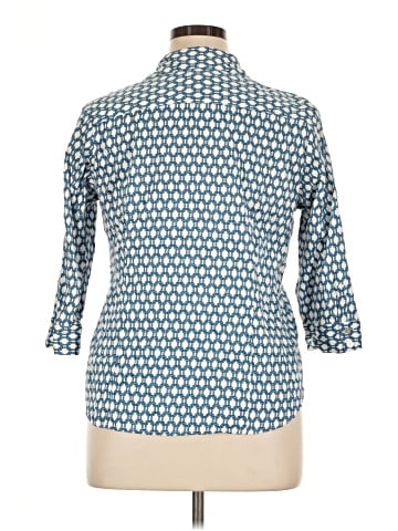 212 Collection 3/4 Sleeve Button-Down Shirt (view 2)