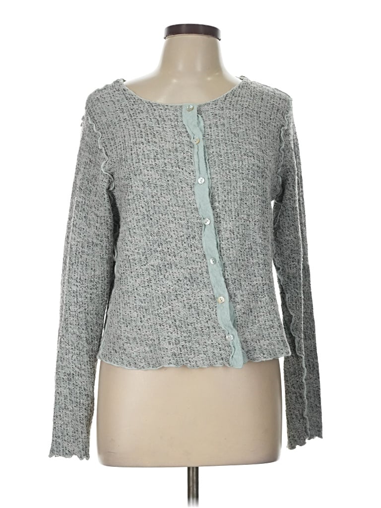 Pre-owned Cut Loose Cardigan Sweater In Gray