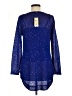 Alfani 100% Polyurethane Blue Long Sleeve Blouse Size M - photo 2