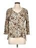 Chico's Animal Print Tan 3/4 Sleeve Blouse Size Lg (2) - photo 1