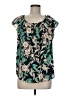 Lauren Conrad 100% Polyester Floral Multi Color Teal Short Sleeve Blouse Size M - photo 1