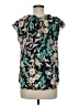 Lauren Conrad 100% Polyester Floral Multi Color Teal Short Sleeve Blouse Size M - photo 2