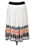 Worthington 100% Polyester Graphic White Casual Skirt Size XL - photo 1