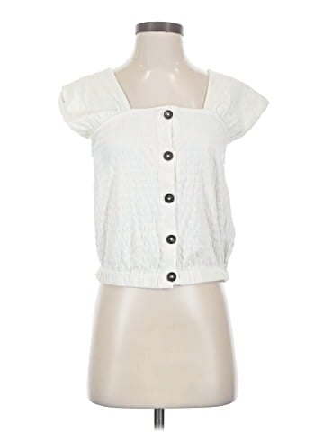 Madewell Crinkle-Knit Button-Front Top (view 1)