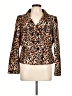 Le Suit 100% Polyester Animal Print Brown Blazer Size 12 - photo 1