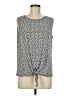Adrianna Papell Silver Sleeveless Blouse Size M - photo 1