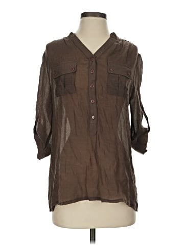Too Mi 3/4 Sleeve Button-Down Shirt (view 1)