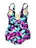 Miraclesuit Floral Purple One Piece Swimsuit Size 10 - photo 2