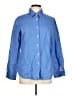 J. McLaughlin 100% Linen Blue Long Sleeve Button-Down Shirt Size 10 - photo 1