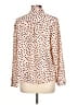 Jones & Co 100% Polyester Polka Dots Tan Long Sleeve Blouse Size L - photo 2