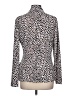 DKNY Animal Print Silver Long Sleeve Blouse Size L - photo 2