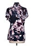 DKNY Floral Blue Short Sleeve Blouse Size L - photo 2