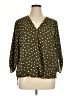 West Kei 100% Polyester Polka Dots Green 3/4 Sleeve Blouse Size XL - photo 1