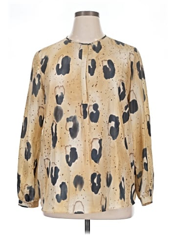 Lafayette 148 New York Long Sleeve Silk Top (view 1)