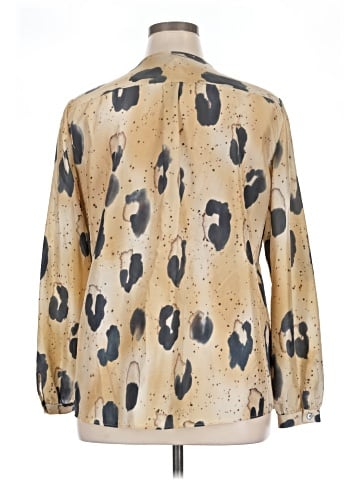 Lafayette 148 New York Long Sleeve Silk Top (view 2)