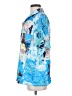 Topshop 100% Polyester Tropical Blue Short Sleeve Blouse Size 4 - photo 5